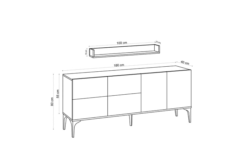 Konsollbord Starza 180 cm - Beige - Möbler - Bord & matgrupp - Avlastningsbord & sidobord - Konsolbord & hallbord