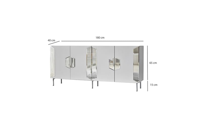 Konsollbord Stokkum 180 cm - Vit/Silver - Möbler - Bord & matgrupp - Avlastningsbord & sidobord - Konsolbord & hallbord