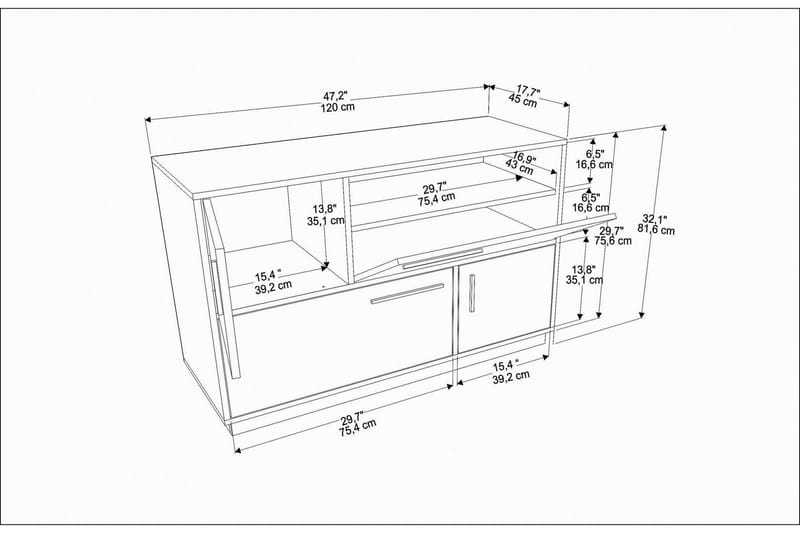 Konsollbord Urgby 120x81,6 cm - Vit - Möbler - Bord & matgrupp - Avlastningsbord & sidobord - Konsolbord & hallbord