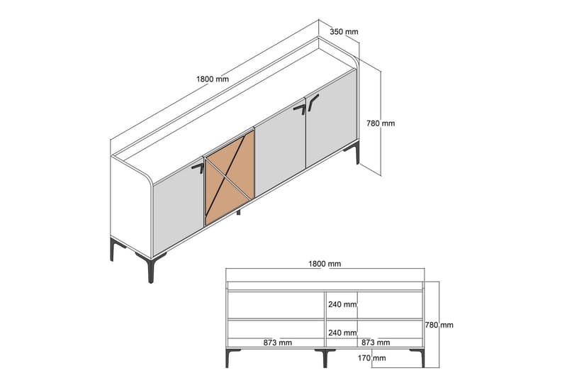 Konsollbord Urgby 180x78 cm - Brun - Möbler - Bord & matgrupp - Avlastningsbord & sidobord - Konsolbord & hallbord