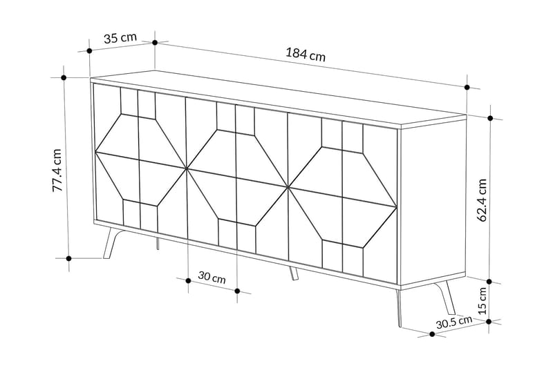 Konsollbord Violaceae 184x77,4 cm - Brun - Konsolbord & hallbord - Avlastningsbord & sidobord - Hallförvaring