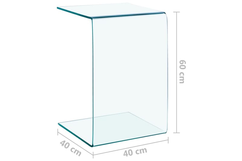 Sidobord 40x40x60 cm härdat glas - Transparent - Möbler - Bord & matgrupp - Avlastningsbord & sidobord - Lampbord & sidobord