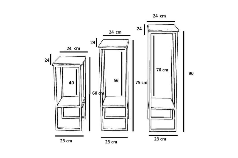 Sidobord Babylony Set - Ek - Möbler - Bord & matgrupp - Avlastningsbord & sidobord - Lampbord & sidobord