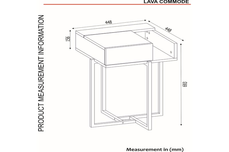 Sidobord Durgerdam 45 cm - Valnöt - Möbler - Bord & matgrupp - Avlastningsbord & sidobord - Lampbord & sidobord