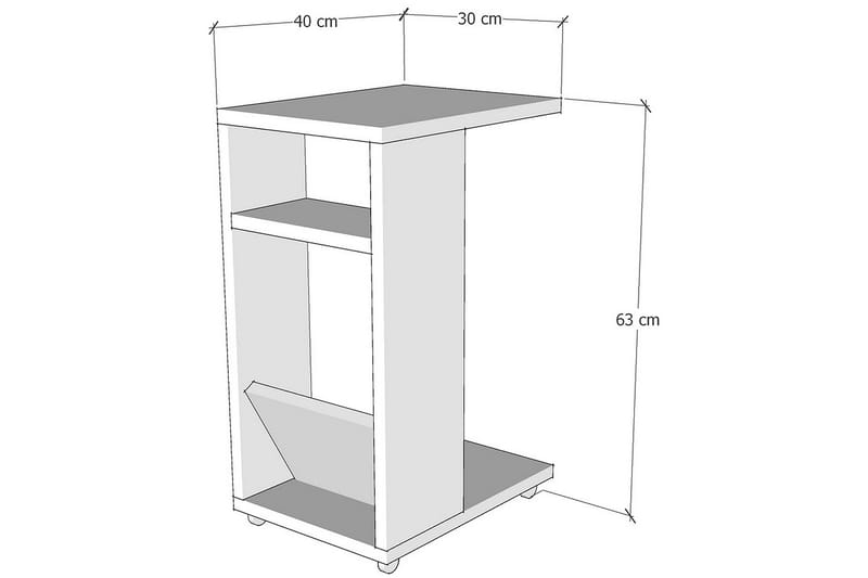 Sidobord Filint 63 cm - Antracit/Svart - Möbler - Bord & matgrupp - Avlastningsbord & sidobord - Lampbord & sidobord