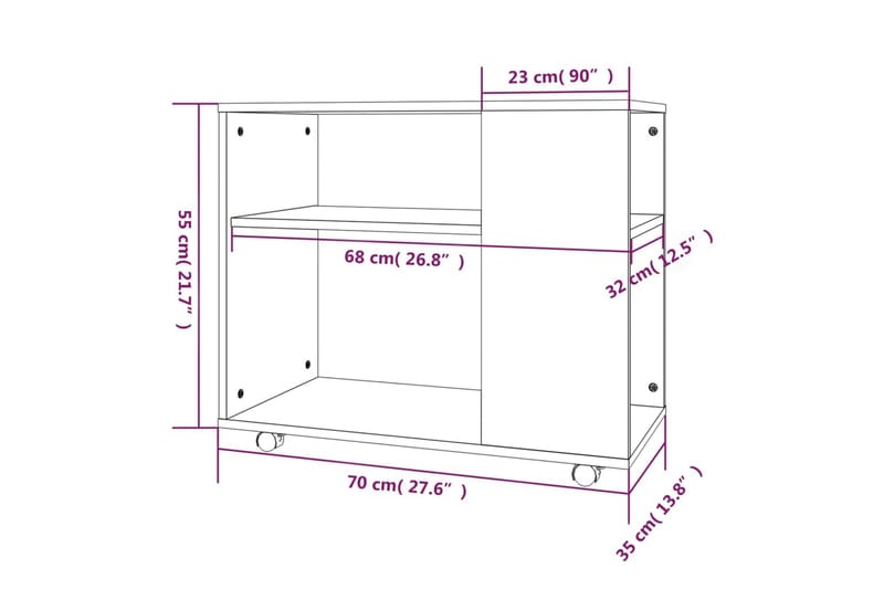 Sidobord grå sonoma 70x35x55 cm konstruerat trä - Grå - Möbler - Bord & matgrupp - Avlastningsbord & sidobord - Lampbord & sidobord