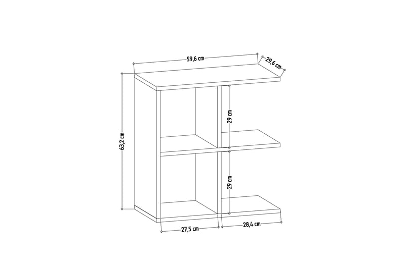 Sidobord Hamlets 60 cm - Natur/Antracit/Svart - Möbler - Bord & matgrupp - Avlastningsbord & sidobord - Lampbord & sidobord