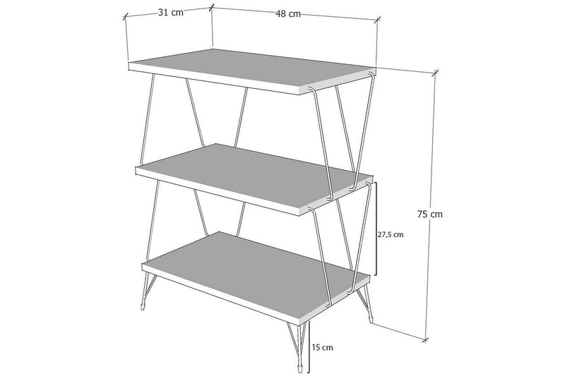 Sidobord Igazz 48 cm - Natur/Svart - Möbler - Bord & matgrupp - Avlastningsbord & sidobord - Lampbord & sidobord