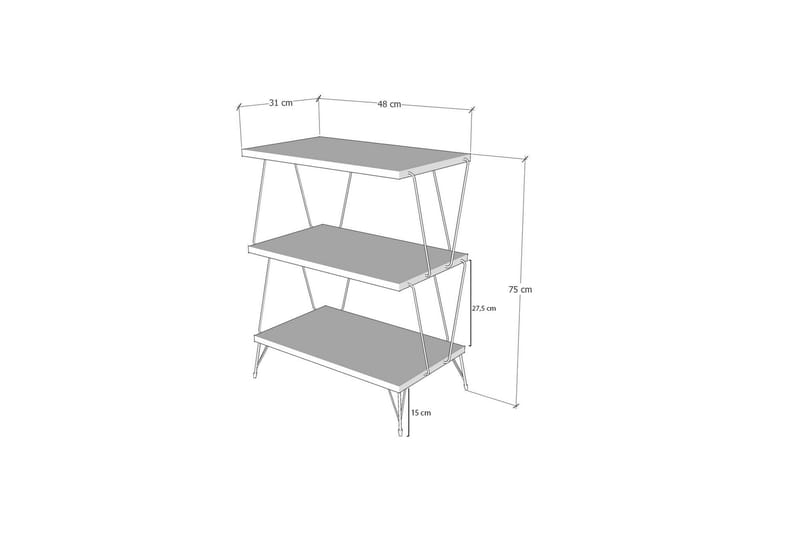 Sidobord Igazz 48 cm - Vit/Svart - Möbler - Bord & matgrupp - Avlastningsbord & sidobord - Lampbord & sidobord