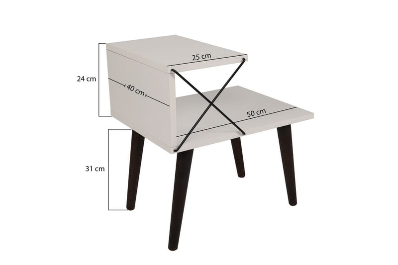 Sängbord Ashlanna 50 cm - Svart/Marmor - Möbler - Bord & matgrupp - Avlastningsbord & sidobord - Sängbord & nattduksbord