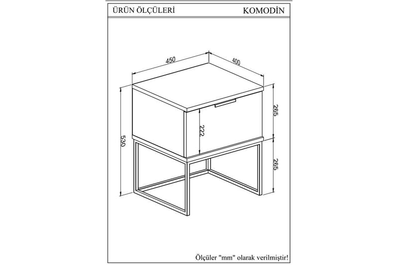 Sängbord Eliyahu 45 cm - Brun/Svart - Möbler - Bord & matgrupp - Avlastningsbord & sidobord - Sängbord & nattduksbord