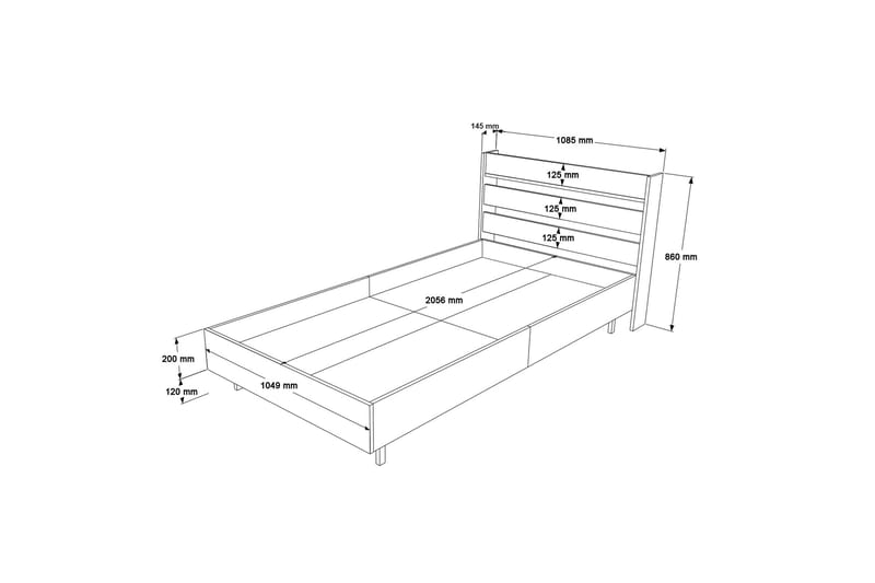 Sängbord Erhan 205,6 cm - Brun - Möbler - Bord & matgrupp - Avlastningsbord & sidobord - Sängbord & nattduksbord