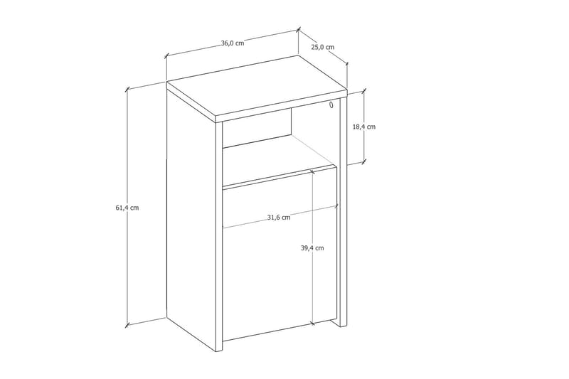 Sängbord Halden 36 cm - Vit - Möbler - Bord & matgrupp - Avlastningsbord & sidobord - Sängbord & nattduksbord