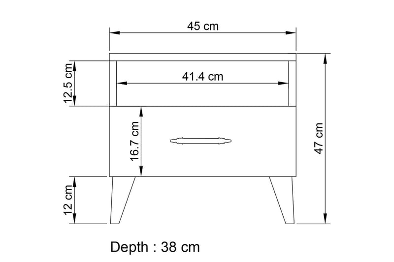 Sängbord Hananiah 45 cm - Vit - Möbler - Bord & matgrupp - Avlastningsbord & sidobord - Sängbord & nattduksbord