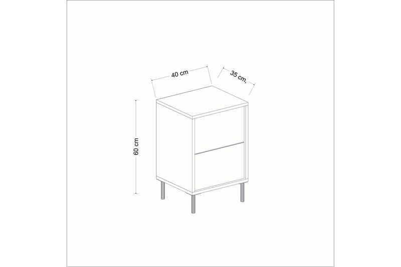 Sängbord Imaj 40 cm - Vit/Svart/Guld - Möbler - Bord & matgrupp - Avlastningsbord & sidobord - Sängbord & nattduksbord