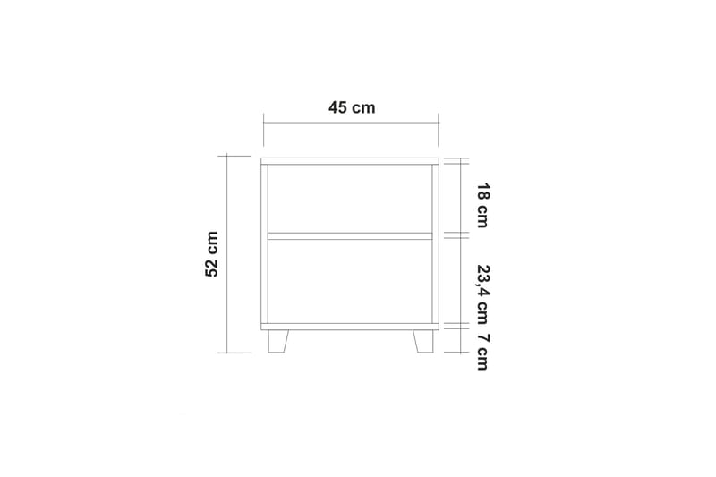 Sängbord Leva 45x40 cm Brun - Hanah Home - Möbler - Bord & matgrupp - Avlastningsbord & sidobord - Sängbord & nattduksbord