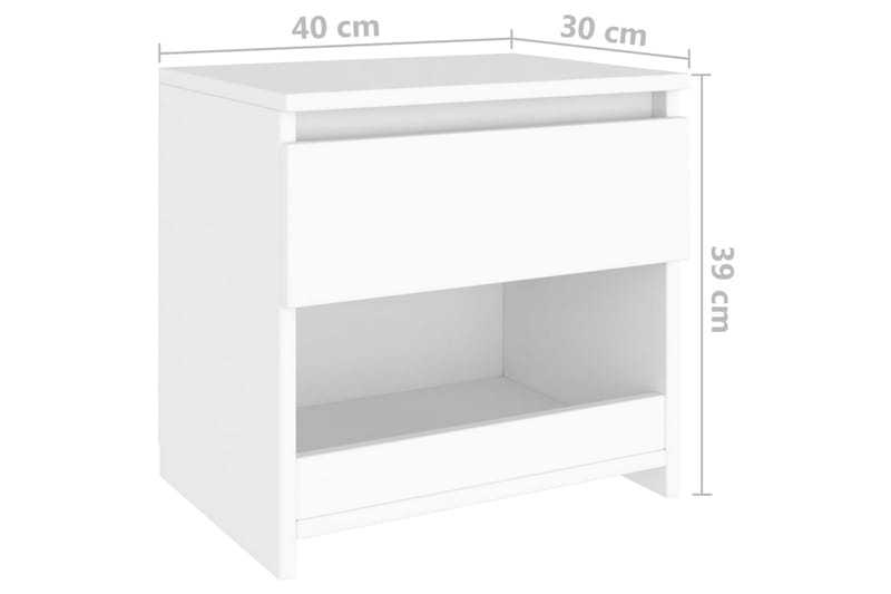 Nattduksbord 2 st vit 40x30x39 cm spånskiva - Vit - Möbler - Bord & matgrupp - Avlastningsbord & sidobord - Sängbord & nattduksbord