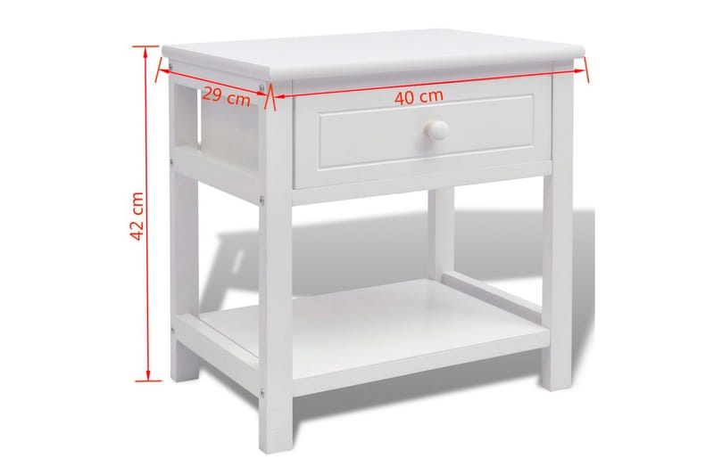 Nattduksbord trä vit - Vit - Möbler - Bord & matgrupp - Avlastningsbord & sidobord - Sängbord & nattduksbord