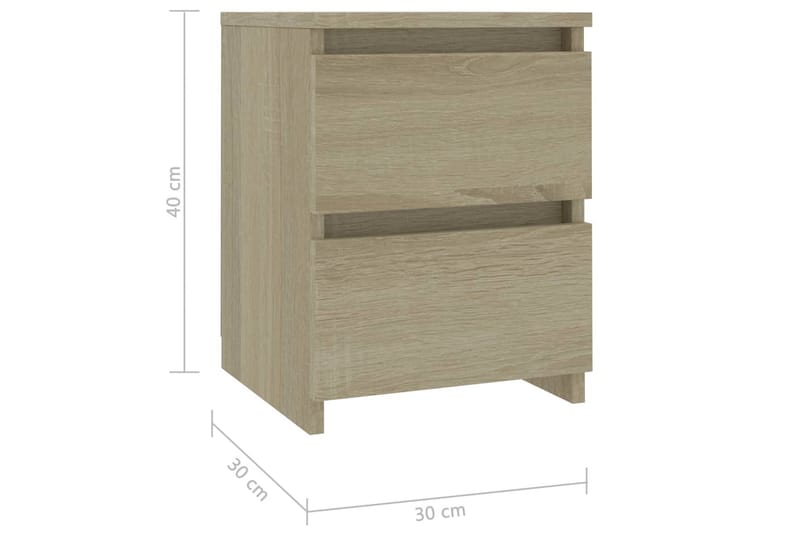 Sängbord 2 st sonoma ek 30x30x40 cm spånskiva - Brun - Möbler - Bord & matgrupp - Avlastningsbord & sidobord - Sängbord & nattduksbord