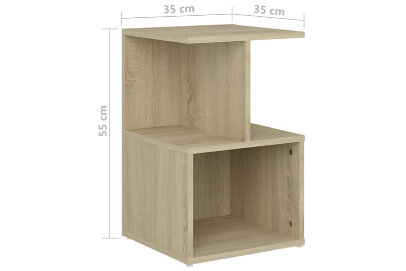 Sängbord 2 st Sonoma-ek 35x35x55 cm spånskiva - Brun - Möbler - Bord & matgrupp - Avlastningsbord & sidobord - Sängbord & nattduksbord