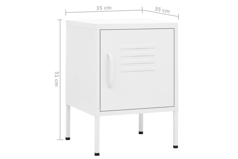 Sängbord 2 st vit 35x35x51 cm stål - Vit - Möbler - Bord & matgrupp - Avlastningsbord & sidobord - Sängbord & nattduksbord