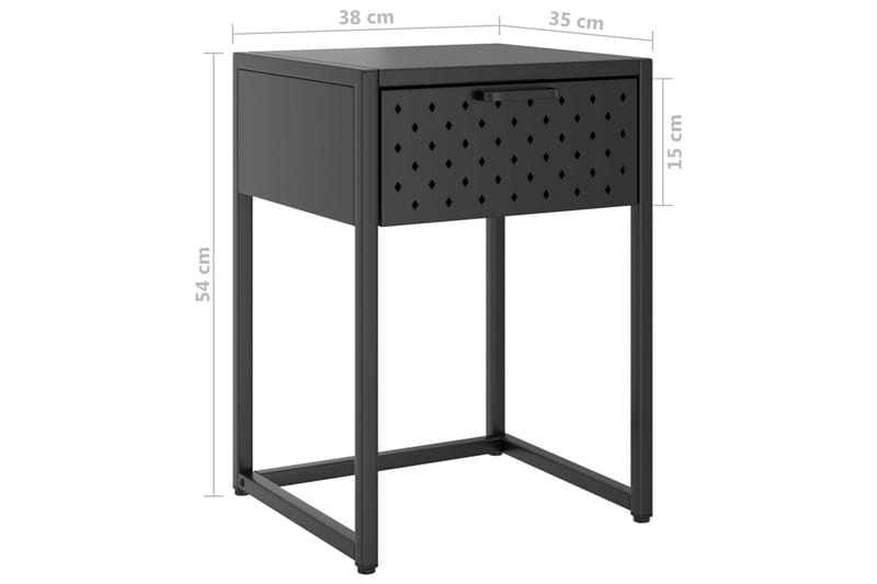 Sängbord antracit 35x35x54 cm stål - Antracit - Möbler - Bord & matgrupp - Avlastningsbord & sidobord - Sängbord & nattduksbord