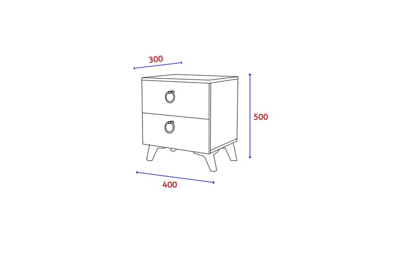 Sängbord Artes 40 cm - Brun/Svart - Möbler - Bord & matgrupp - Avlastningsbord & sidobord - Sängbord & nattduksbord