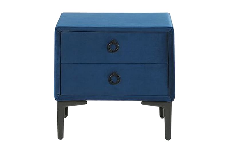 Sängbord Barbonne 44 cm - Sammet/Blå - Sängbord & nattduksbord - Klaffbord & hopfällbart bord - Marmorbord