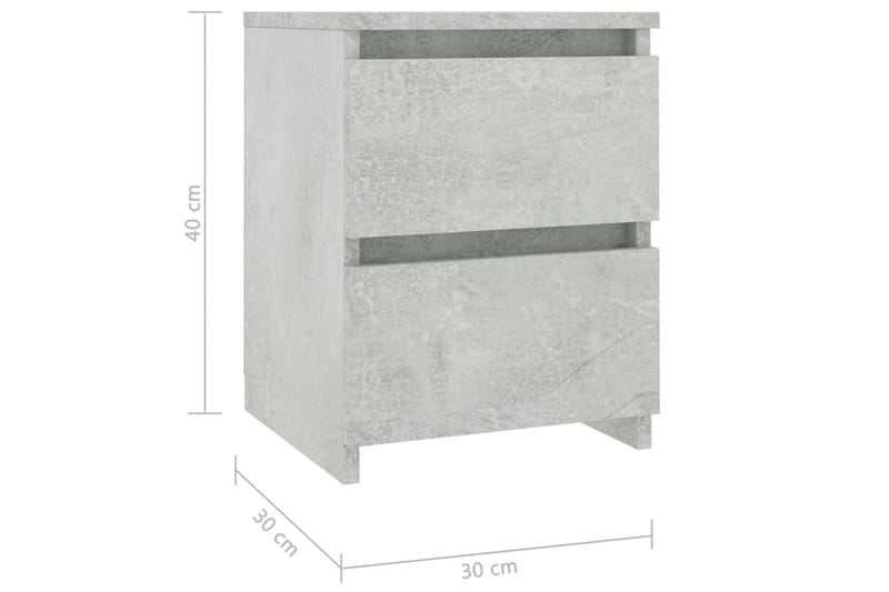 Sängbord betonggrå 30x30x40 cm spånskiva - Grå - Möbler - Bord & matgrupp - Avlastningsbord & sidobord - Sängbord & nattduksbord