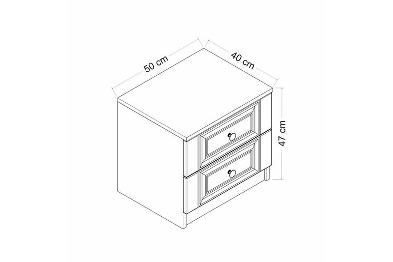 Sängbord Cambrian 54 cm - Vit - Möbler - Bord & matgrupp - Avlastningsbord & sidobord - Sängbord & nattduksbord