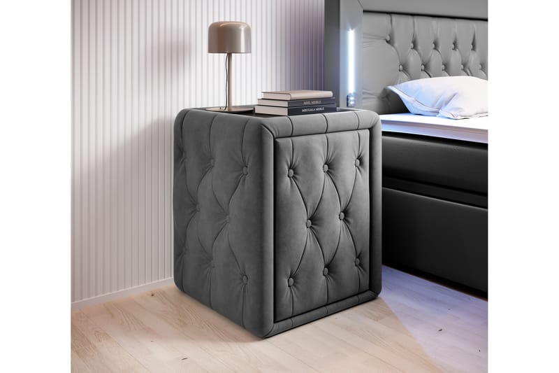 Sängbord Celio 58 cm med Förvaring Låda - Antracit - Sängbord & nattduksbord - Klaffbord & hopfällbart bord - Marmorbord