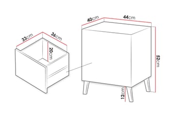 Sängbord Demjen 44 cm - Matt Svart - Möbler - Bord & matgrupp - Avlastningsbord & sidobord - Sängbord & nattduksbord