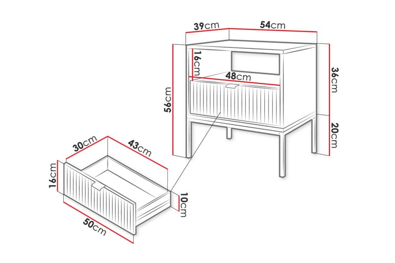Sängbord Demjen Fyrkantig Svart - Sängbord & nattduksbord - Klaffbord & hopfällbart bord - Marmorbord