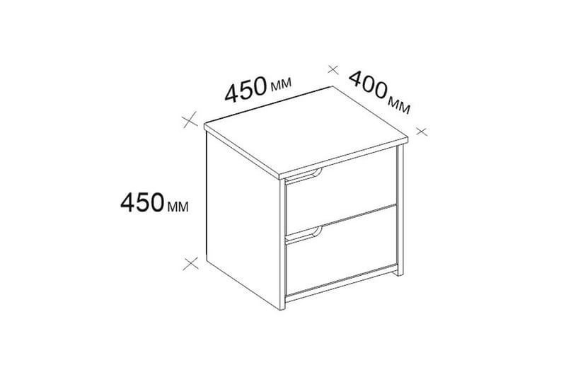 Sängbord Dumö 40 cm med Förvaring 2 Lådor - Vit - Möbler - Bord & matgrupp - Avlastningsbord & sidobord - Sängbord & nattduksbord