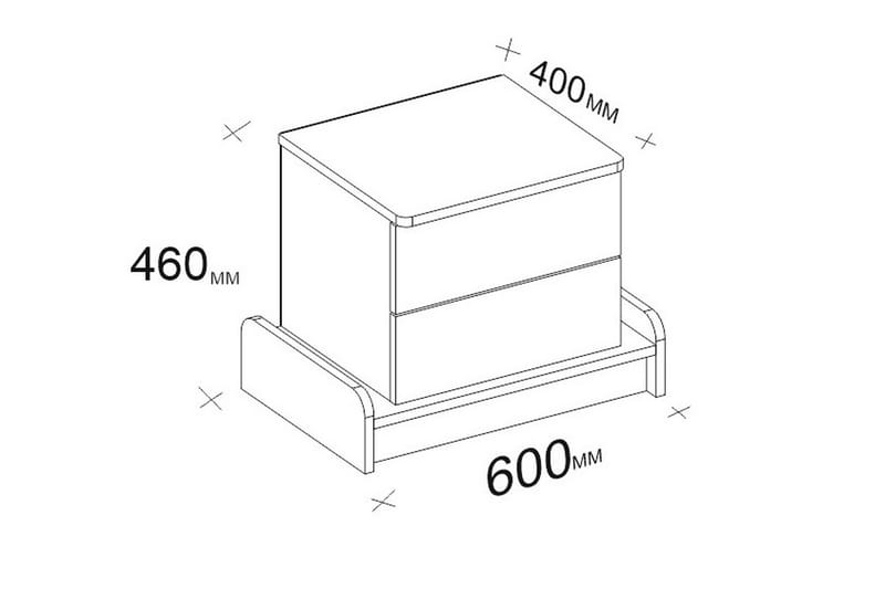 Sängbord Dumö 60 cm med Förvaring 2 Lådor - Vit/Brun - Möbler - Bord & matgrupp - Avlastningsbord & sidobord - Sängbord & nattduksbord