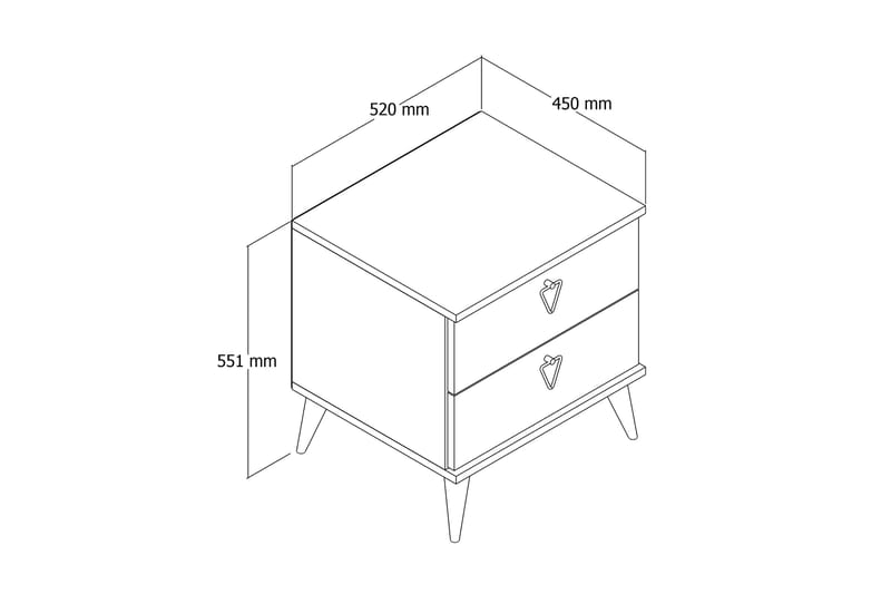 Sängbord Heerle 52 cm - Valnöt - Möbler - Bord & matgrupp - Avlastningsbord & sidobord - Sängbord & nattduksbord