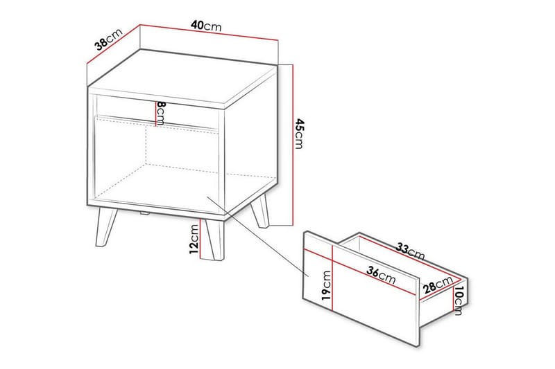 Sängbord Juniskär 40 cm - Antracit - Möbler - Bord & matgrupp - Avlastningsbord & sidobord - Sängbord & nattduksbord