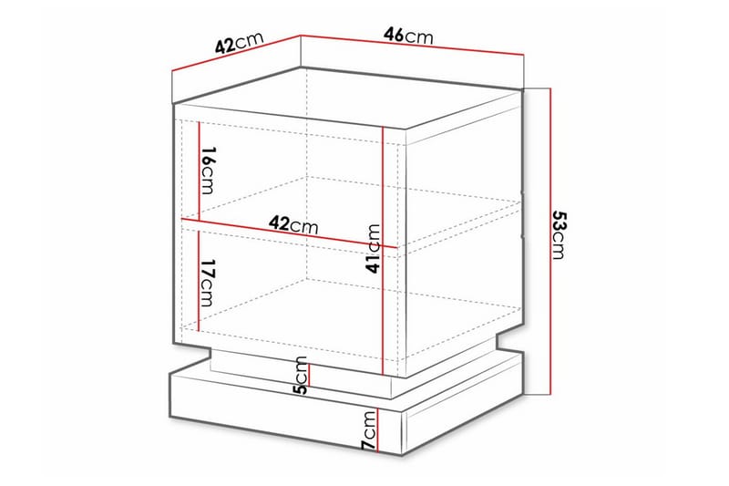 Sängbord Juniskär 46 cm - Svart - Möbler - Bord & matgrupp - Avlastningsbord & sidobord - Sängbord & nattduksbord