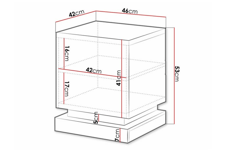 Sängbord Juniskär 46 cm - Vit - Möbler - Bord & matgrupp - Avlastningsbord & sidobord - Sängbord & nattduksbord