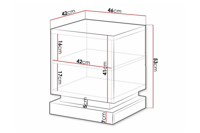 Sängbord Juniskär 46 cm - Vit - Möbler - Bord & matgrupp - Avlastningsbord & sidobord - Sängbord & nattduksbord