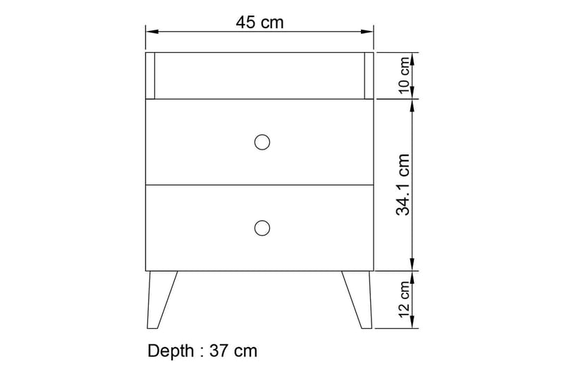 Sängbord Mareo 45 cm - Antracit - Möbler - Bord & matgrupp - Avlastningsbord & sidobord - Sängbord & nattduksbord