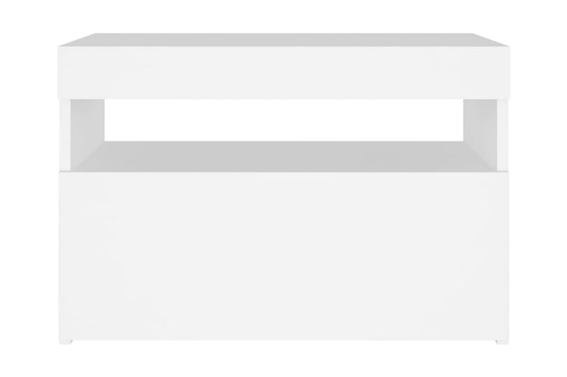 Sängbord med LED-belysning 2 st vit 60x35x40 cm spånskiva - Vit - Möbler - Bord & matgrupp - Avlastningsbord & sidobord - Sängbord & nattduksbord