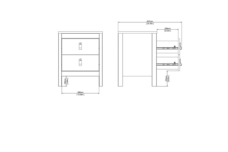 Sängbord Osterholm 44 cm - Vit - Möbler - Bord & matgrupp - Avlastningsbord & sidobord - Sängbord & nattduksbord