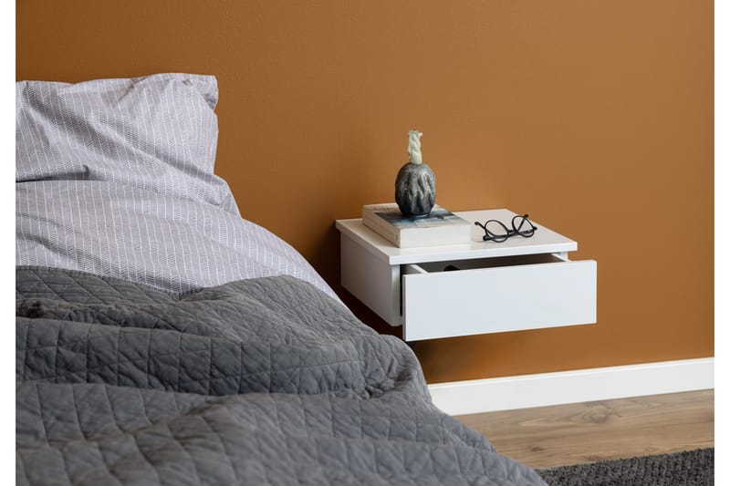 Sängbord Salmani 32 cm - Vit - Sängbord & nattduksbord