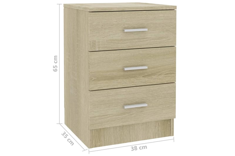 Sängbord sonoma ek 38x35x56 cm spånskiva - Brun - Möbler - Bord & matgrupp - Avlastningsbord & sidobord - Sängbord & nattduksbord