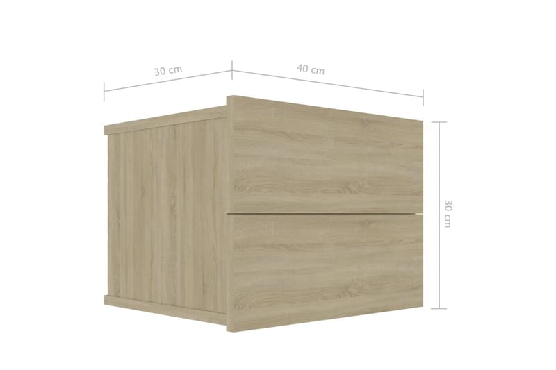 Sängbord sonoma ek 40x30x30 cm spånskiva - Beige - Möbler - Bord & matgrupp - Avlastningsbord & sidobord - Sängbord & nattduksbord