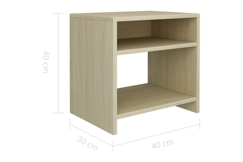 Sängbord sonoma ek 40x30x40 cm spånskiva - Brun - Möbler - Bord & matgrupp - Avlastningsbord & sidobord - Sängbord & nattduksbord