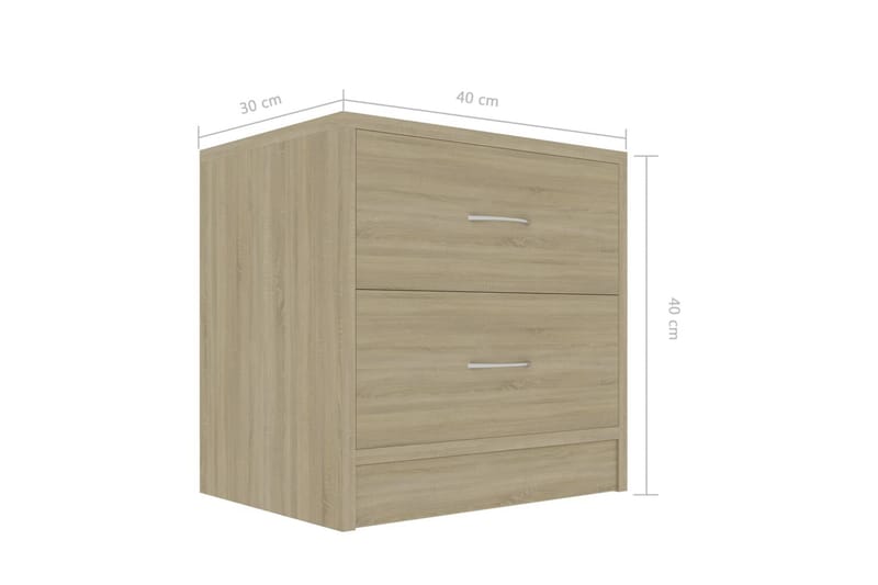 Sängbord sonoma ek 40x30x40 cm spånskiva - Brun - Möbler - Bord & matgrupp - Avlastningsbord & sidobord - Sängbord & nattduksbord