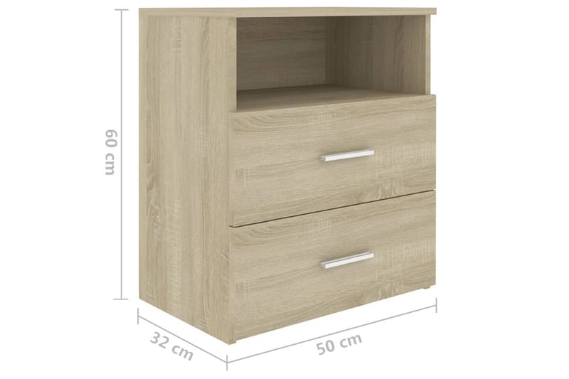 Sängbord sonoma-ek 50x32x60 cm - Brun - Möbler - Bord & matgrupp - Avlastningsbord & sidobord - Sängbord & nattduksbord