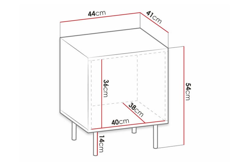 Sängbord Strontian 44 cm - Vit - Möbler - Bord & matgrupp - Avlastningsbord & sidobord - Sängbord & nattduksbord